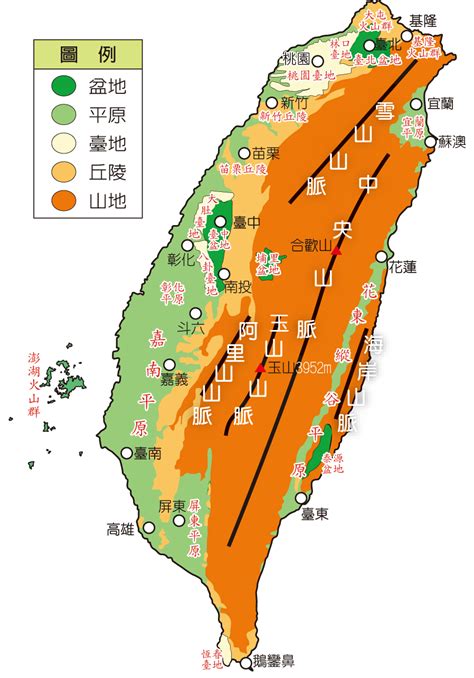 山脈分布圖|閱讀山脈—臺灣的山脈與地質